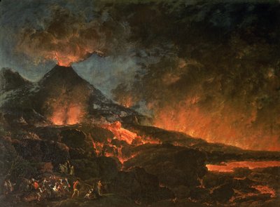 Erupción del Vesubio de Italian School